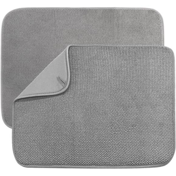 2 Pack Microfiber Dish Drying Mat,Absorbent Dish Drainer Kitchen Counter - Picture 1 of 8